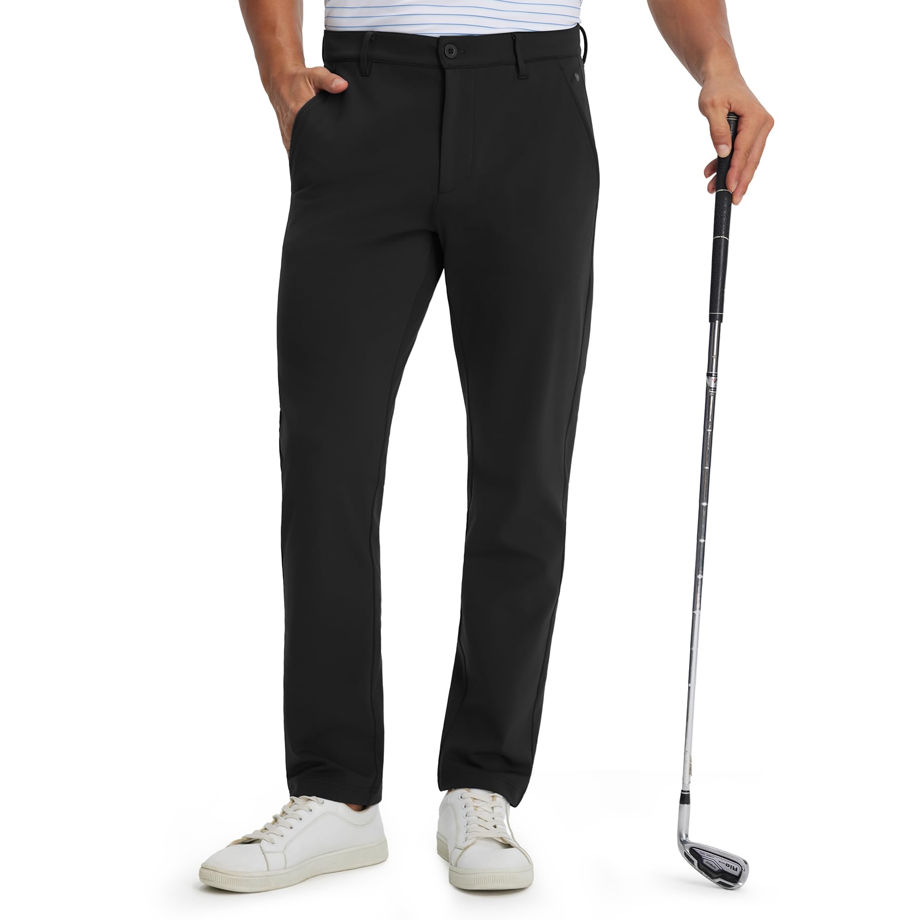 - Golf Fleece Lined Pants Men Lightweight Water-Resistant Casual Flat Front Workout Hiking Winter Dress Pants for Men