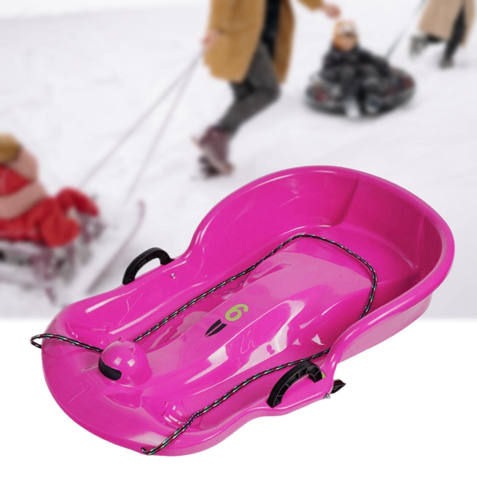Slittino da Neve per Bambini con Due Posti, Ideale per Slittare E Fare Tubing, Rosa Rossa