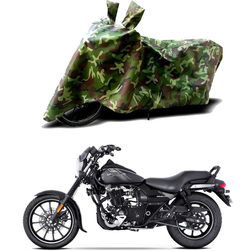 Image of 100% Water Resistant Bike Scooty Two Wheeler Body Cover Compatible for Bajaj Avenger Street 160 /UV-Rays /Heat Protection /Birds Dropping /Scratchproof /Dust Proof /Waterproof /All [Green MJ]