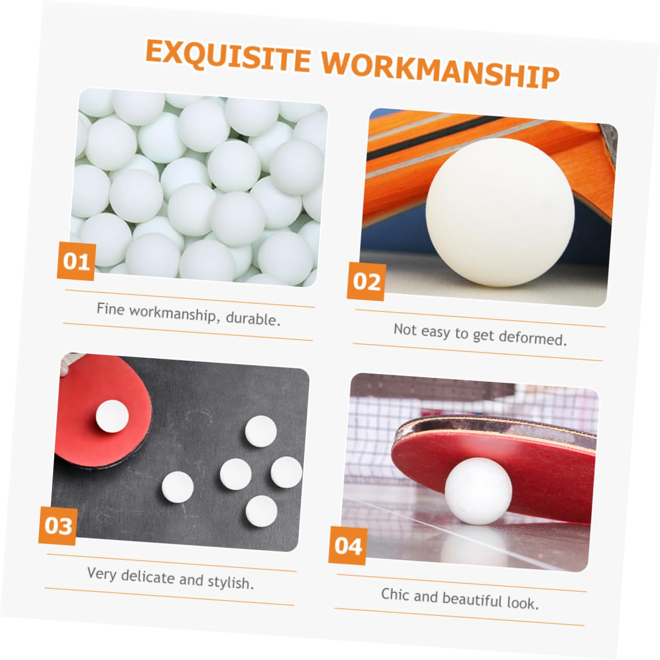TOYANDONA Balones de Ping Pong de Entrenamiento 100 Piezas PVC Blanco