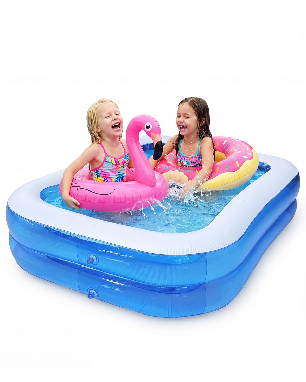 Airoieak Inflatable Family Swimming Pool for Kids & Adults, Thickened PVC Paddling Pool with Quick Drain, Leak-Resistant Garden Pool for Indoor & Outdoor Summer Fun, 78.7" x 59" x 19.7"