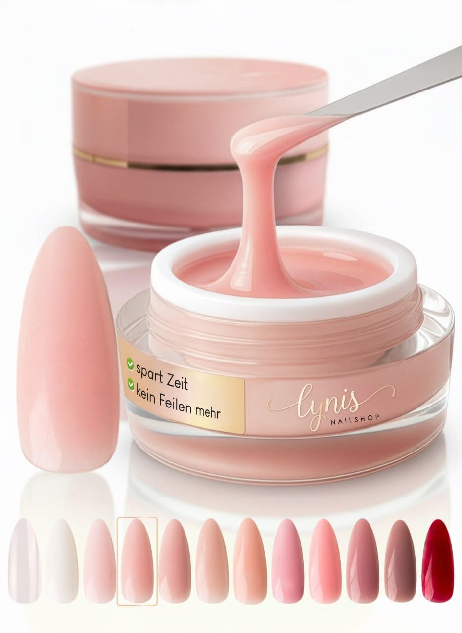 No File Aufbaugel für Gelnägel SILK BLUSH 15ml für Profis & Anfänger als UV Gel SELBSTGLÄTTEND OHNE FEILEN · für UV & LED geeignet · pinchbar, mittelviskos · Lynis-Nailshop.de