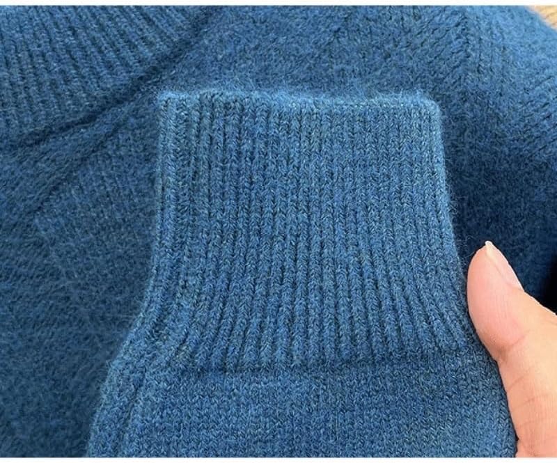 Men's Knitted Base Sweater Casual Semi High Neck Sweaters