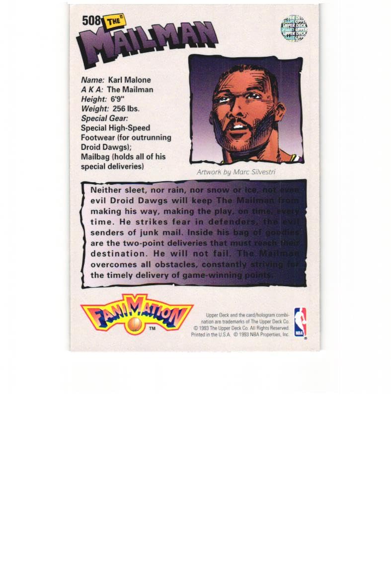 KARL MALONE 1992-93 Upper Deck Fanimation The Mailman #508
