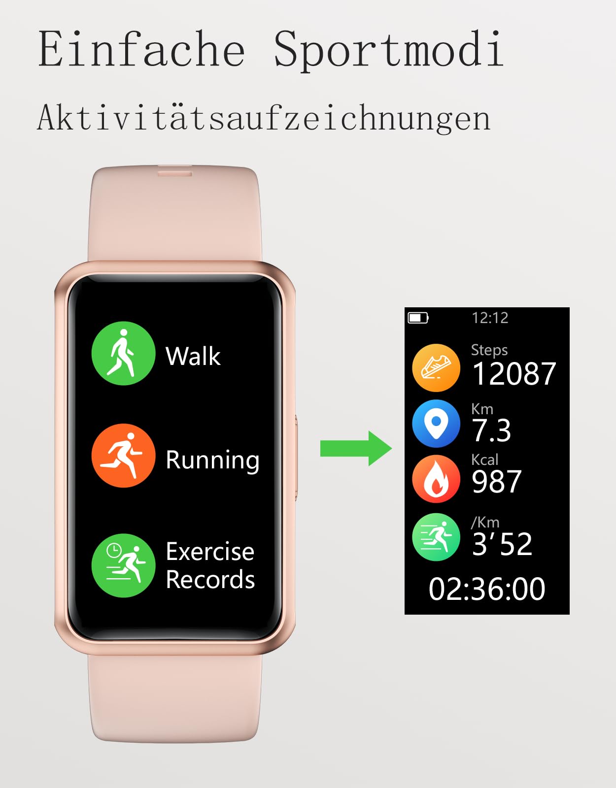 Cloudpoem Smartwatch 1,47 Zoll - Fitness Tracker Ohne App Mit IP68 Wasserschutz
