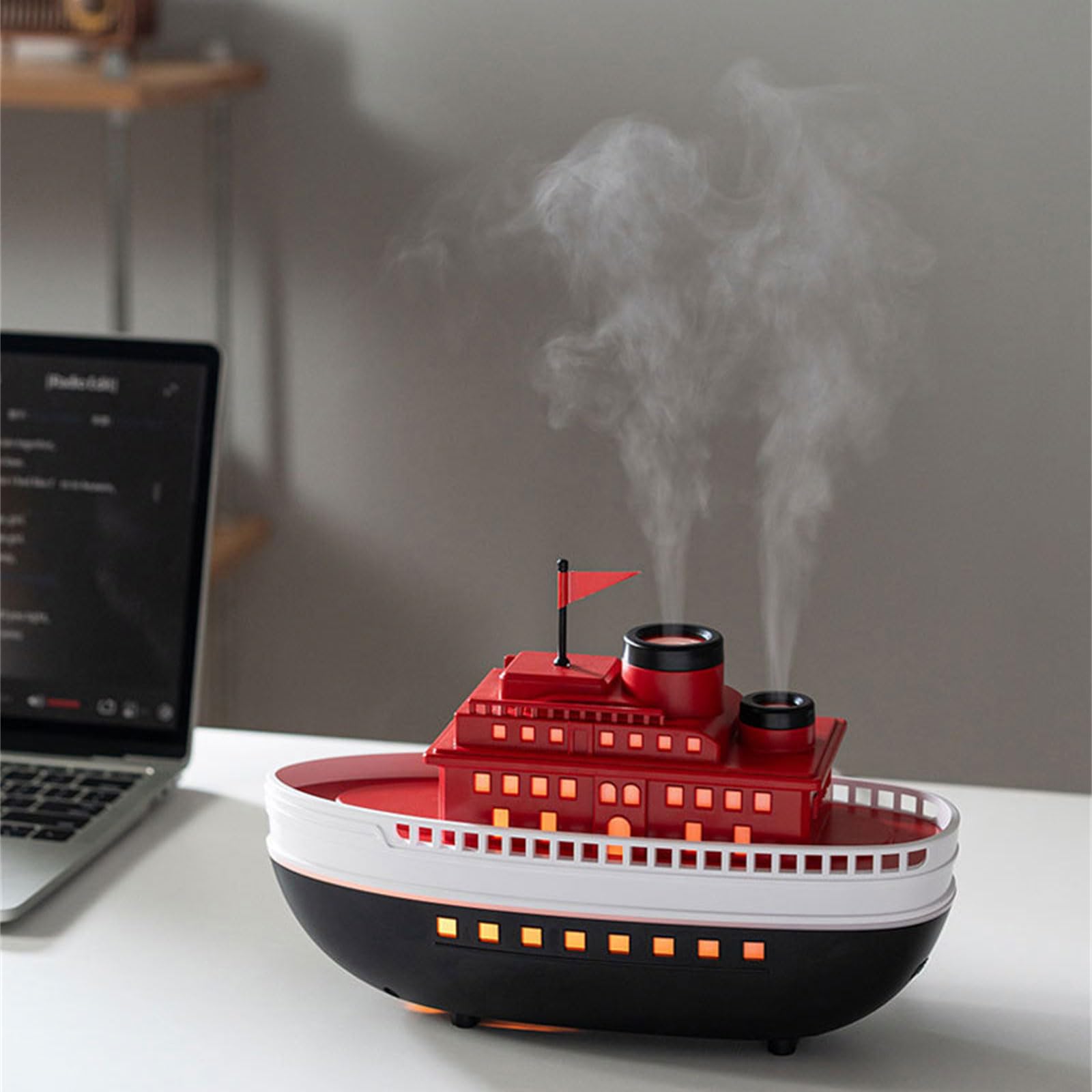 Ship Double Mists Nawilżacz Lampka nocna Funkcja Dyfuzor oleju do domu Kontrola Powietrza Statek Nawilżacz do Pokoju