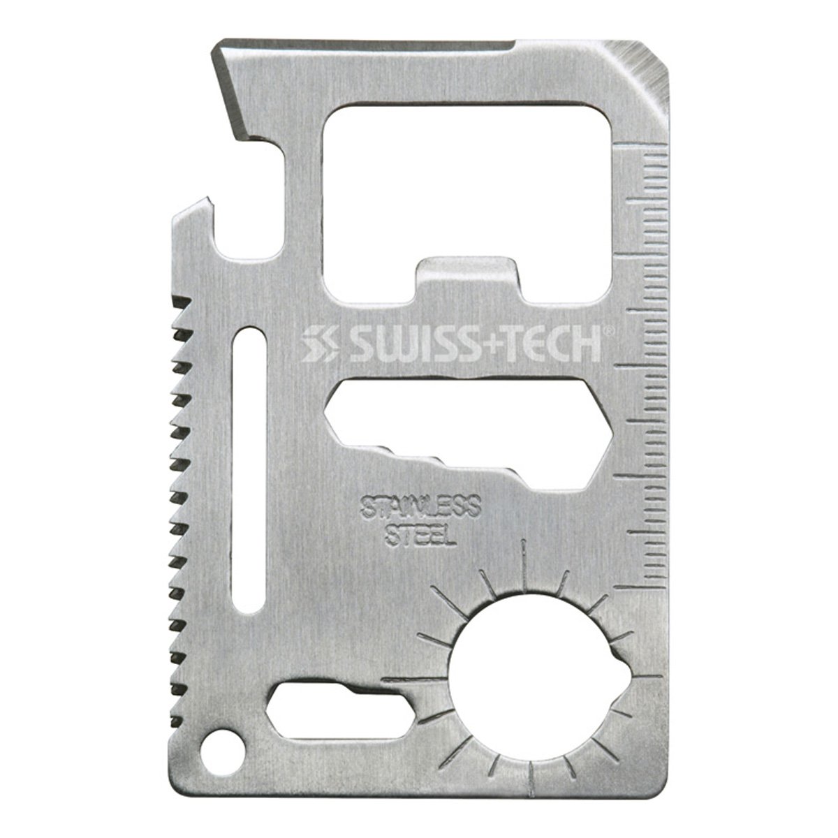 SWISS+TECH ST33309 15-in-1 Credit Card Survival Multi-Tool for Wallet, Keychain, Pocket (Single Pack)