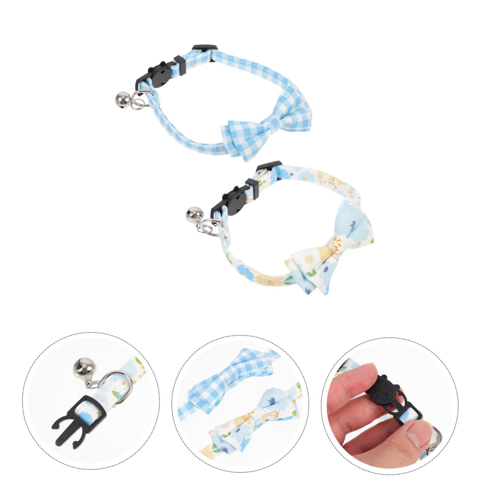YARNOW 10 Pezzi collare per gatti domestici decorazioni floreali collare da gattino arredamento abito delicato colletto da gattino delicato collare per cani Stoffa decorare la campana