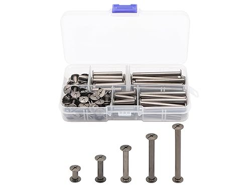 LBY 100 tornillos Phillips Chicago, tornillos de fijación, M5 x 102030401.969 in, kit surtido de barriles de encuadernación y tornillos, para