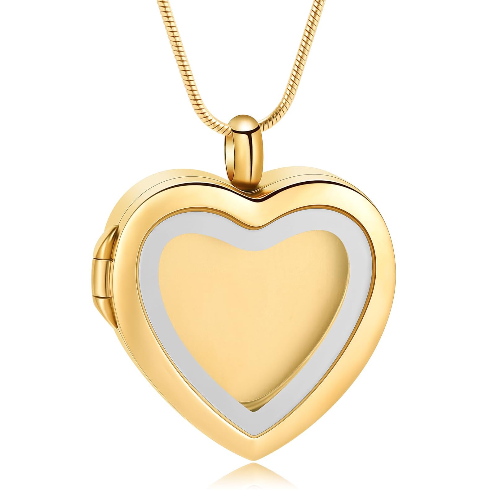 constantlife Cremation Jewelry for Ashes - Heart Pendant Memorial Urn Necklace Ashes Holder Stainless Steel Personalized Customization Keepsake