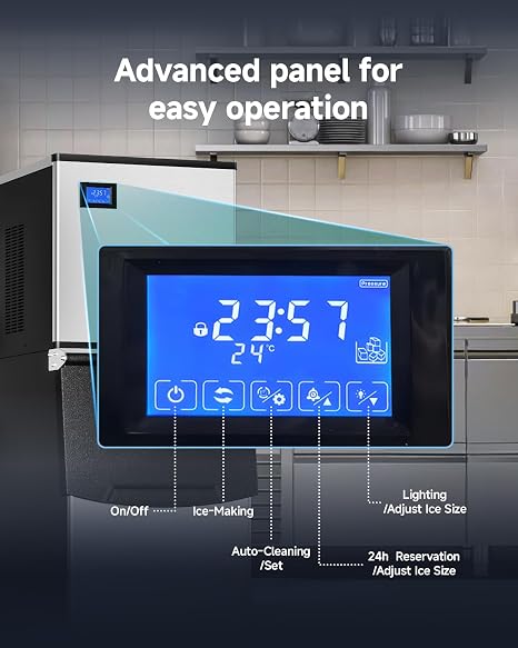 EUHOMY Commercial Ice Maker Machine, 550 lbs/24H Industrial Ice Machine with 300 lbs Storage Bin, SECOP Compressor, ETL Certified Stainless Steel Ice Maker for Bar, Cafe & Restaurant