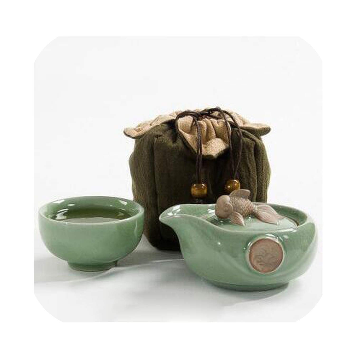 TYUHDUYUR Drinkware Coffee Tea Sets Ceramic Teapot Kettle Teacup Porcelain Portable Travel Tea Set Chinese Tea Set (11 Travel Tea Sets) (11 Travel Tea Sets)