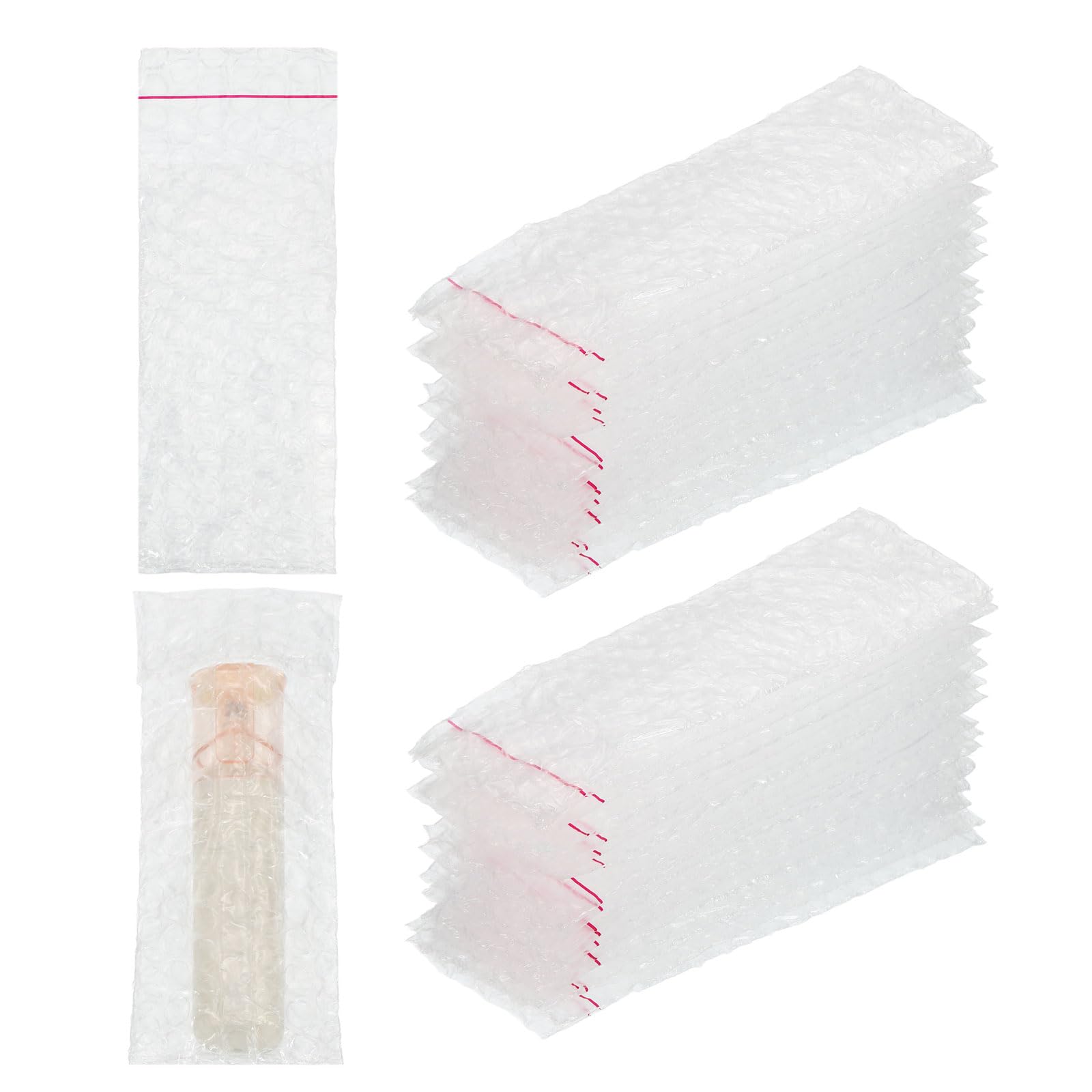 PATIKIL Clear Self Sealing Bubble Bags, (6x15cm) (200 Pcs), Lightweight Economic Bubble Wrapping Pouches Double Walled Pouches Cushioning, Suit for - Mailing Shipping/Packaging/Storage