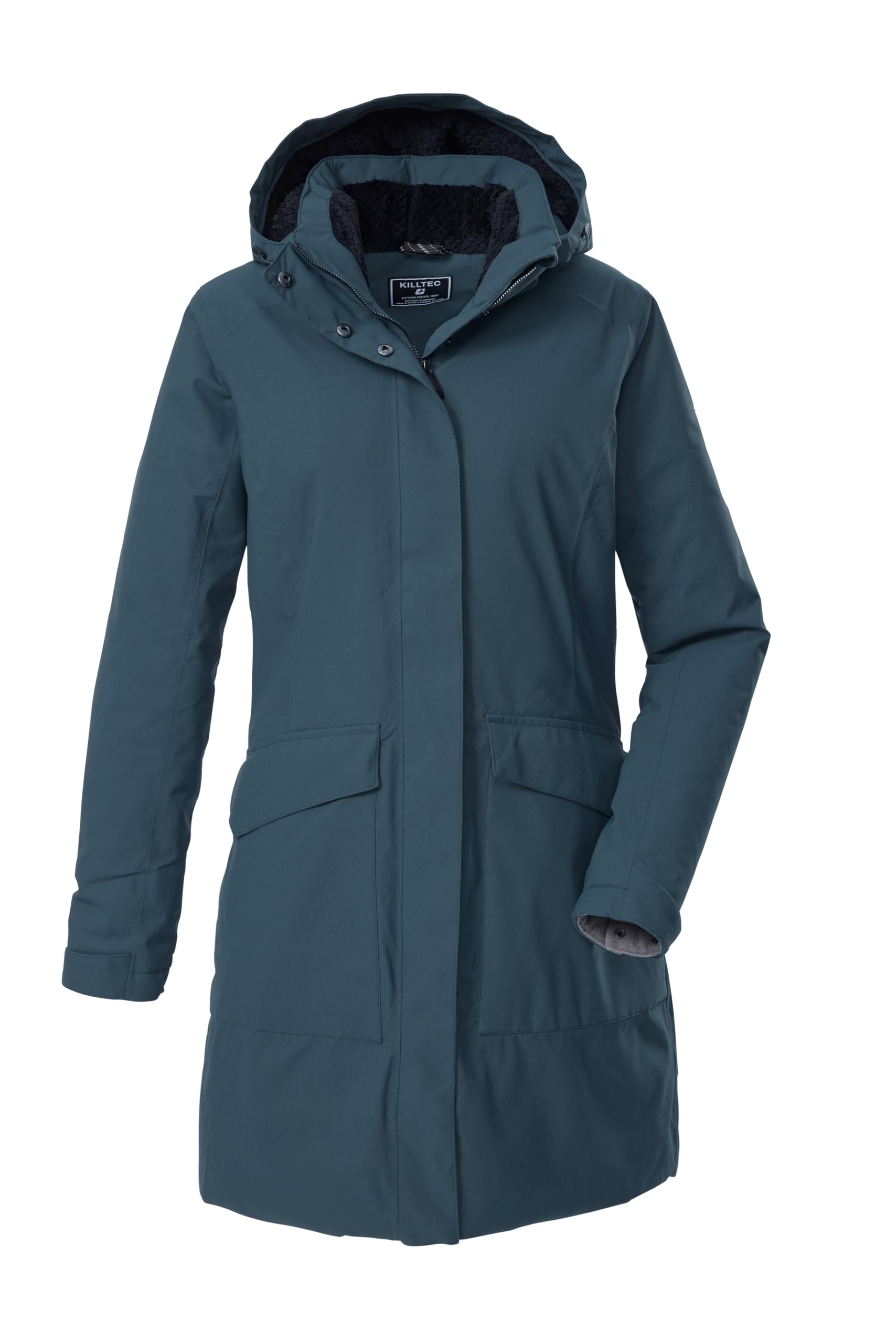 killtec dames Functionele parka/parka waterproof met afritsbare capuchon KOW 18 WMN PRK, hellpetrol, 38, 43313-000