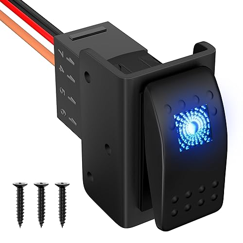 Interruptor basculante de 12 voltios 3 pines Spst OnOff 20A 12V 10A 24V LED azul interruptor basculante montaje en panel para barco marino coche