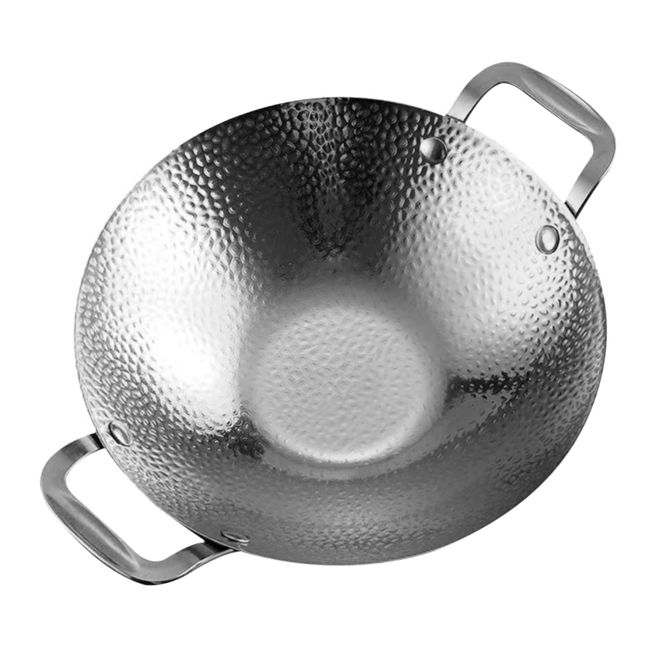 GRIRIW Korean Style Griddle Pan Korean Ramen Pot Lid Stainless Steel Cooking Pan Heat Insulation Handles for Home Cooking