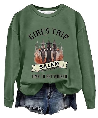 Girls Trip Salem Sweatshirt for Women Witches Vintage Salem Witch