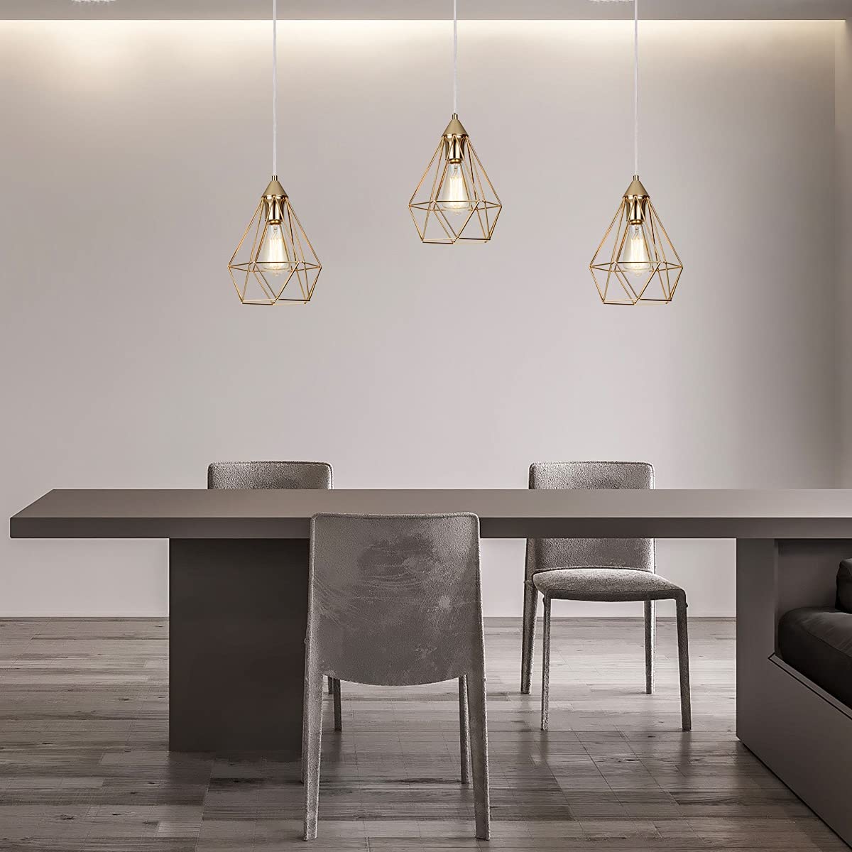 SEEBLEN Lámpara Colgante De 3 Luces Para Isla De Interior, Metal Dorado, Lámparas De Techo Colgantes Para Cocina, Cocina, Isla, Bar, Comedor