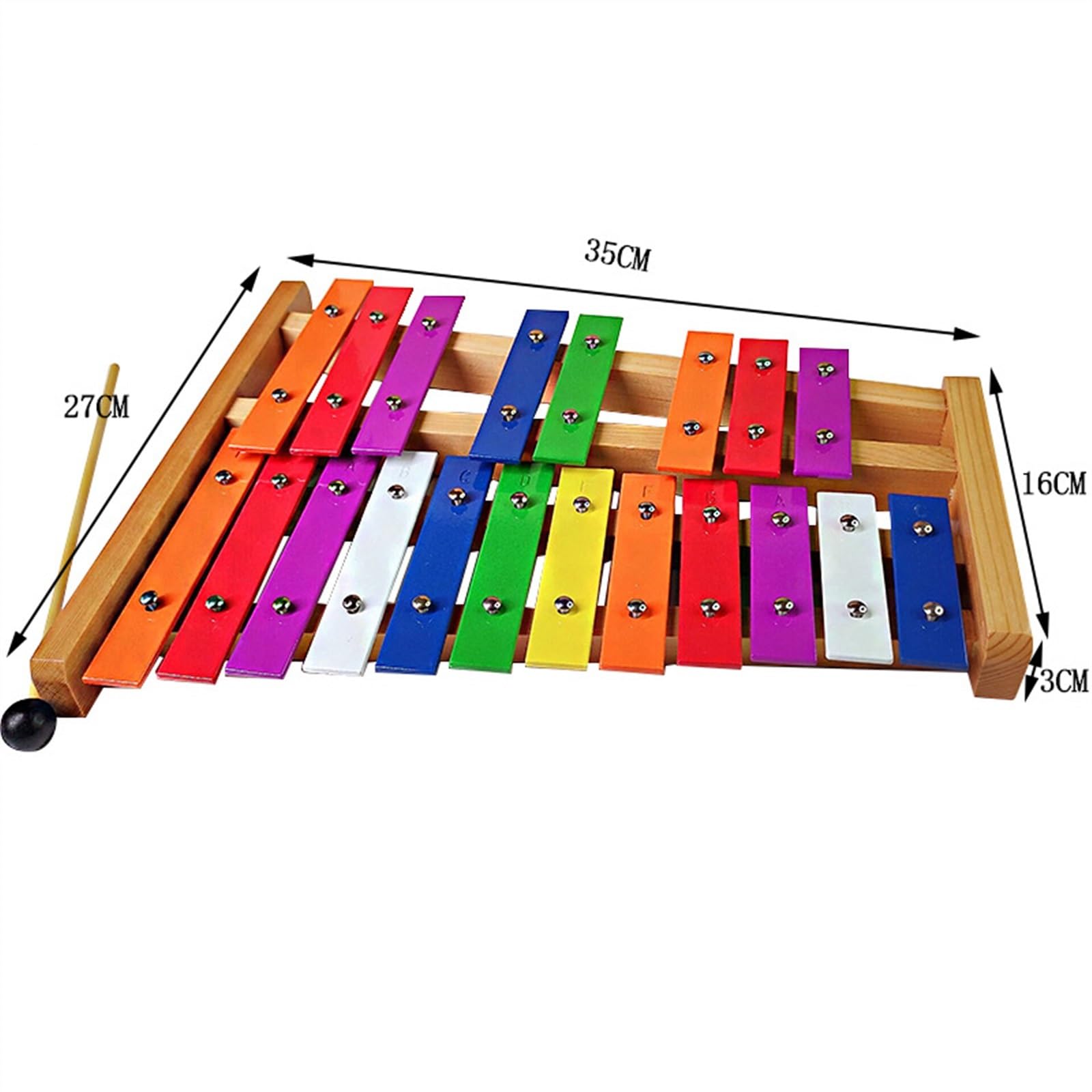 Glockenspiel Strumento a percussione xilofono glockenspiel con base in legno, piastra in alluminio a 20 note