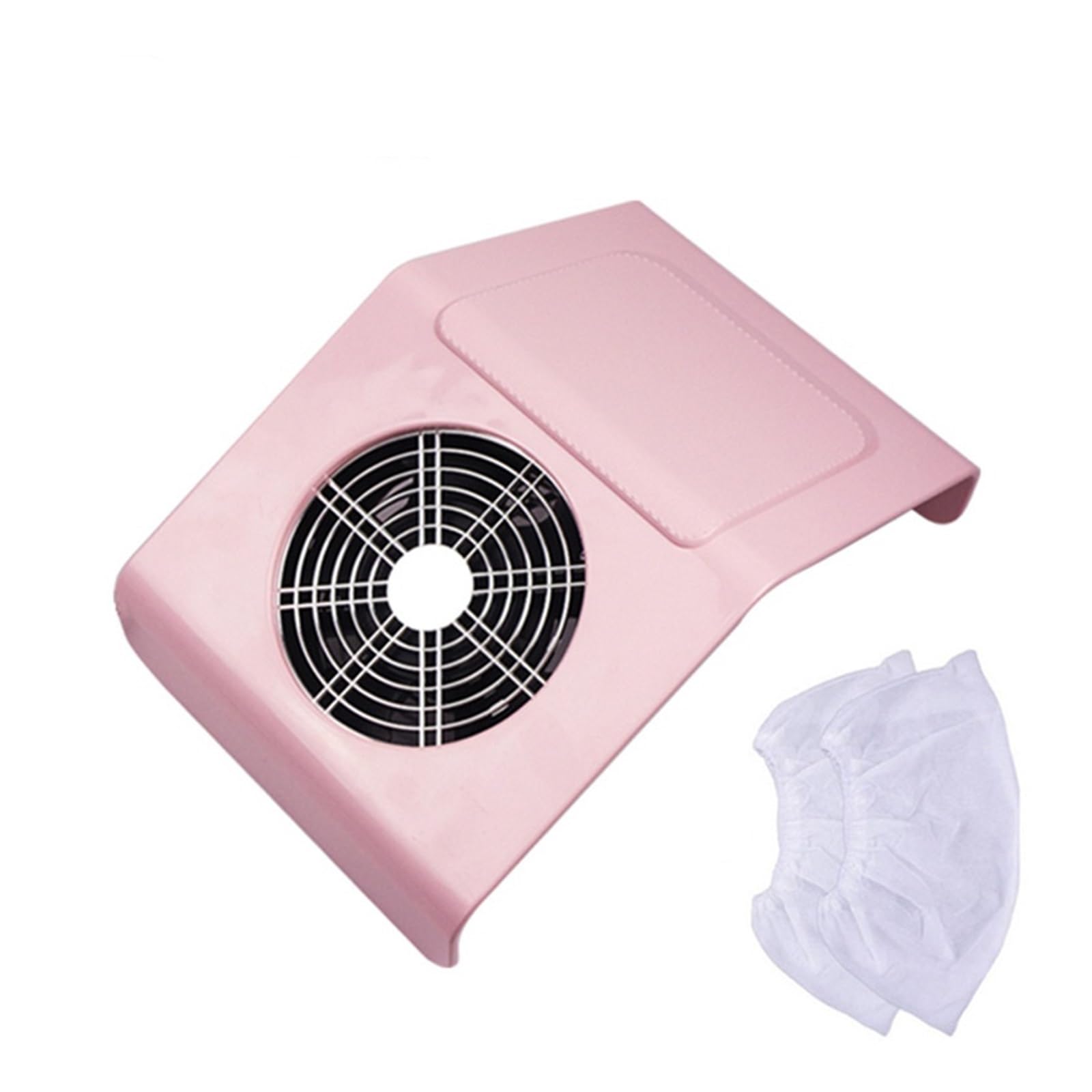 Aspirateur Ongles, Nettoyeur d'ongles puissant 80W, Machine à aspirateur forte aspiration, outils d'art des ongles, collecteur de poussière professionnel, ventilateur for manucure(Pink 2 bag)