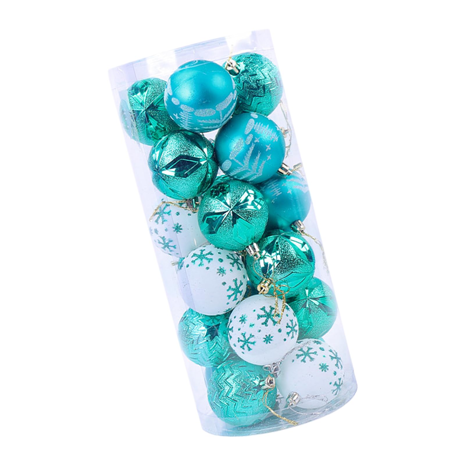 Buxuaaaa 24Pcs Shatterproof Hand Painted Sphere Christmas Tree Hanging Sphere Set Festival Ornament Sturdy Baubles Decors Holiday Tree Embellishments