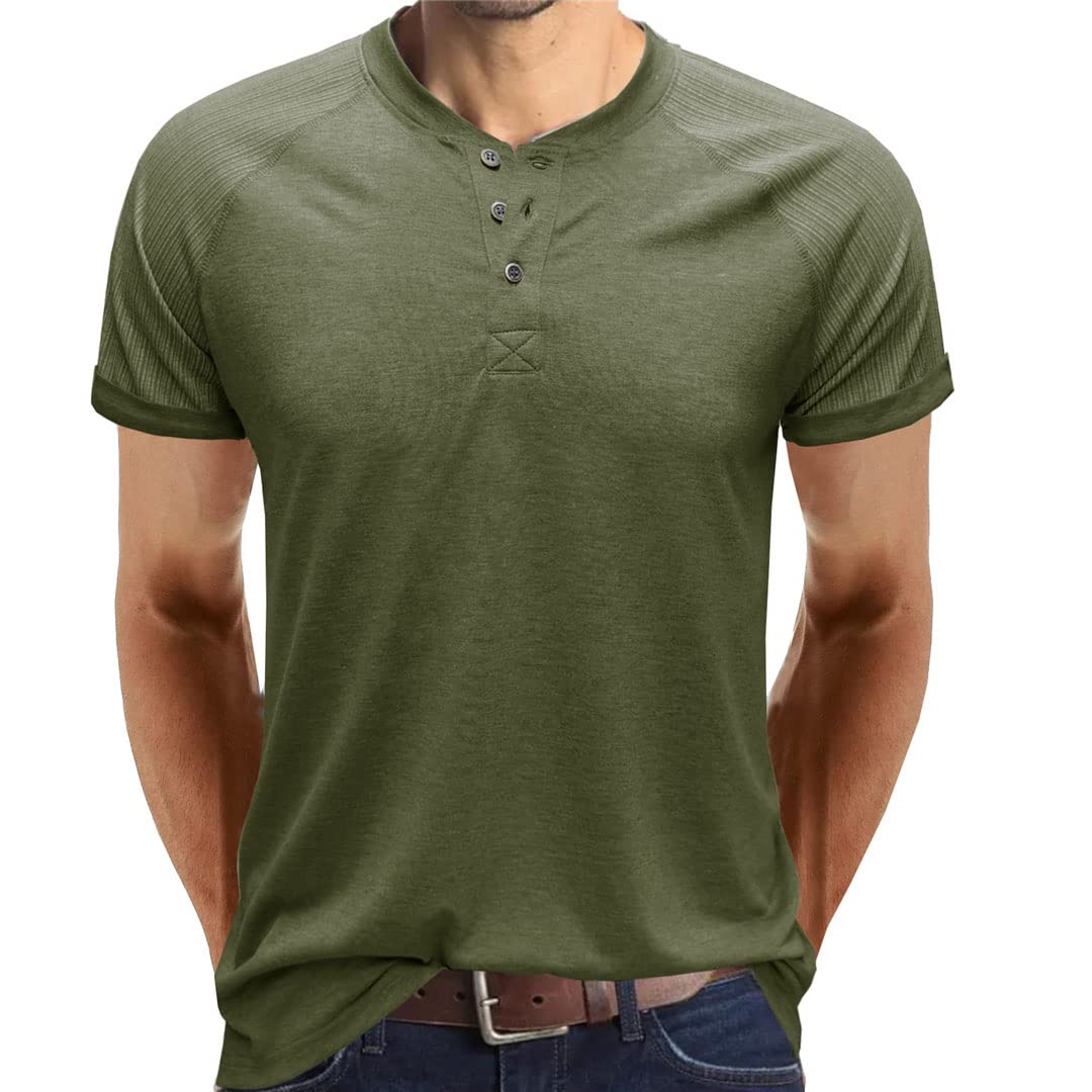 T-shirt da uomo in cotone casual Top maschile manica corta Slim Fit Tee, bianco, M