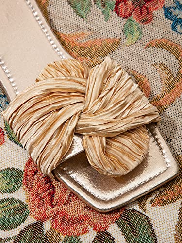 OYOANGLE Women's Metallic Twist Front Open Toe Flat Sandals Fashion Slide Sandals4