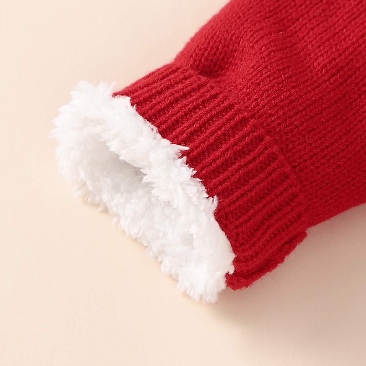 Hinzonek Bébé Tricoté Polaire Doublé Combinaison de Neige Infantile Garçon Fille Hiver Chaud Barboteuse Combinaison Vêtements de Noël