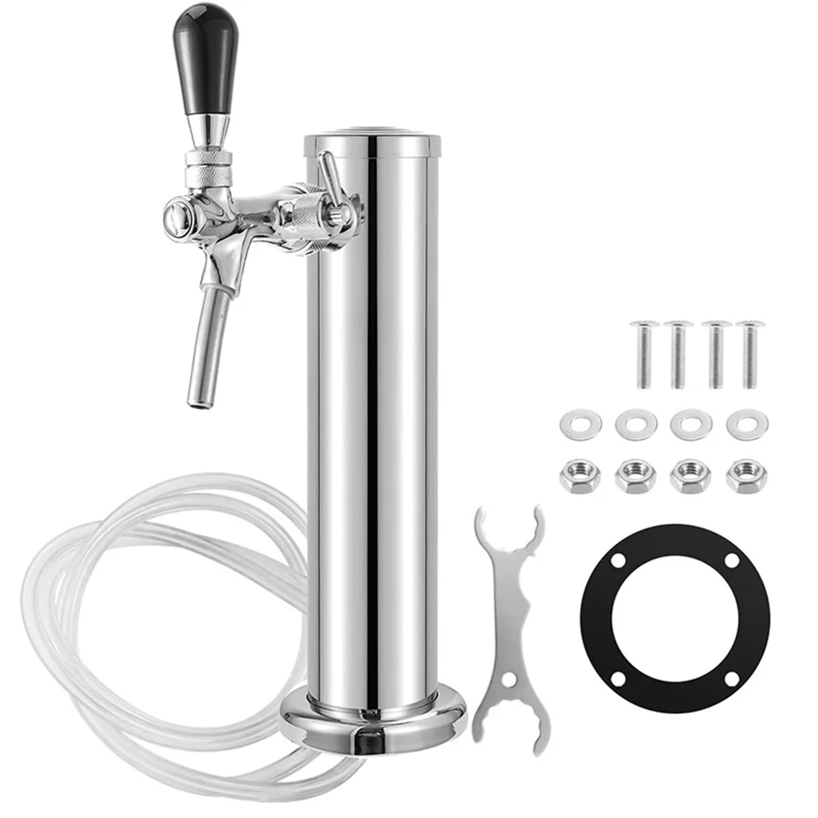 Tirador De Cerveza para Casa Torre de Cerveza, dispensador de Barril de Cerveza de un Solo Grifo, dispensador de Cerveza de Barril de Columna de 3 Pulgadas, con Kit de instalación Completo