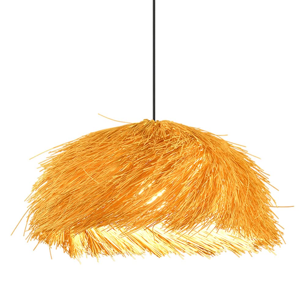 LYMSXAZOU Natural Ceiling Pendant Lamp Creative Lantern Hanging Light Hand-Woven Rattan Chandelier Kitchen Restaurant Lighting Fixture Cafe Decoration Chandeliers For Living Room,Dinner Room