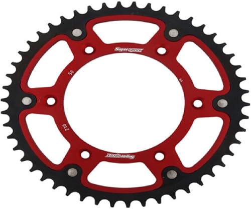 Supersprox RAL-990-49-RED - Piñón de aleación rojo compatible conrepuesto para Husaberg FC 450 2004-2005, FC 550 2004-2005, FE 250 2013-2014, FE 350