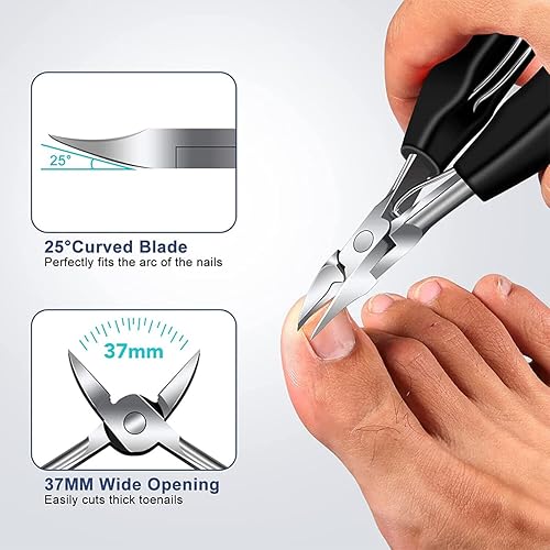 Miniatura 4 de Kit de 10 cortaúñas encarnadas de acero inoxidable, kit profesional de eliminación de uñas de los pies encarnadas para uñas encarnadas y gruesas,