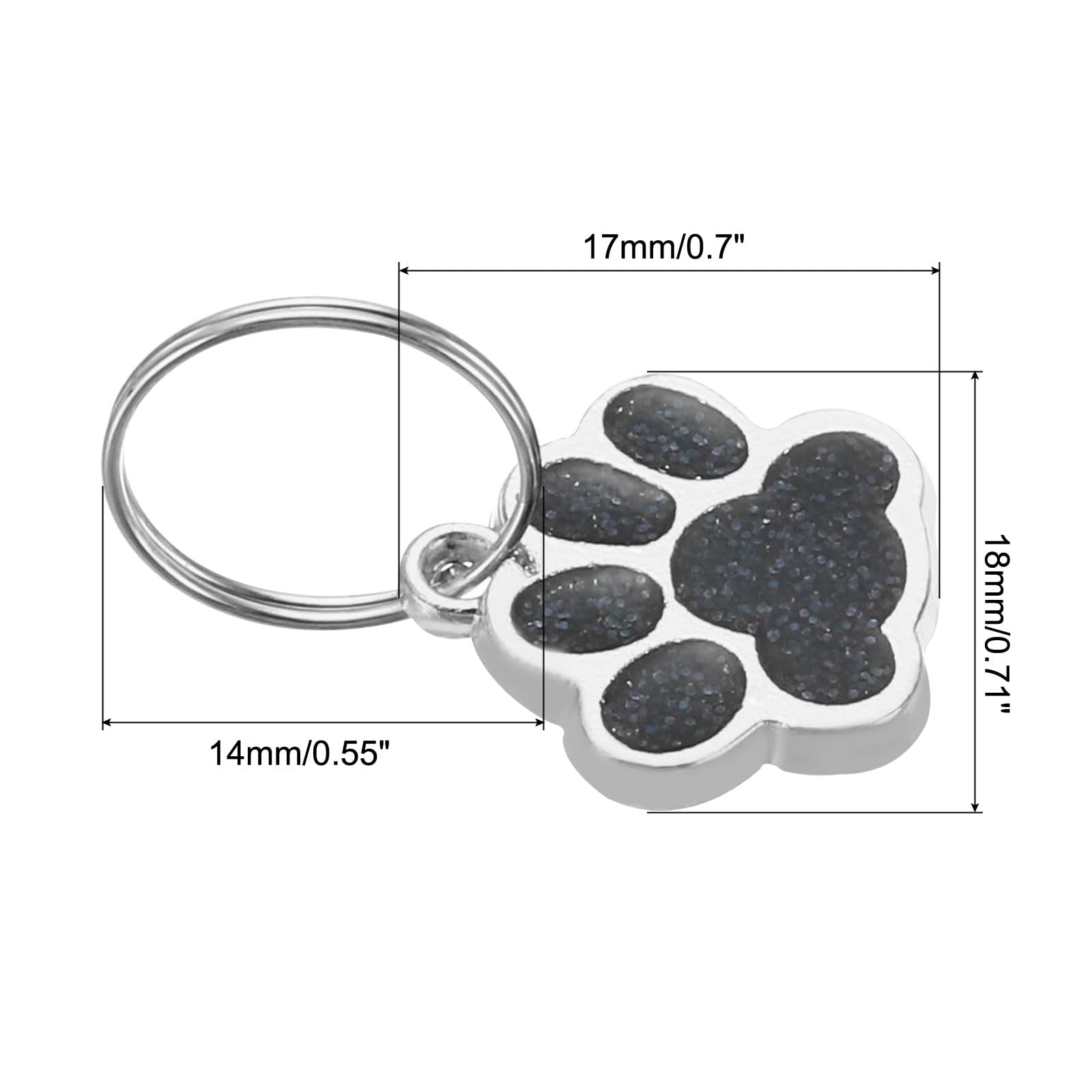 PATIKIL Animal Dog Cat Paw Print Pendants, 6 Pcs Crystal Footprint Dog Cat Paw Prints Pendants for DIY Necklace Bracelet Enamel Jewelry Making, Black - Image 2