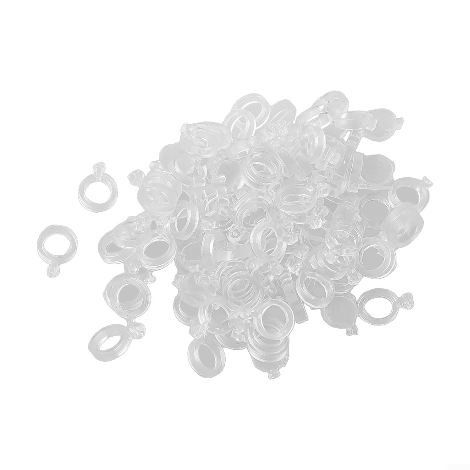 Zeroupshop 100 Pcs Transparent Pellets Bait Bands Elastic Plastic Rig Accessory for Carps Coarse Fishing Tackles, 3 Sizes S/M/L for 2-12 mm Baits(M)