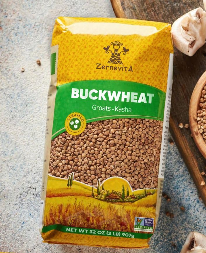 Miniatura 2 de Zernovita Alforfón, 2 libras, sin OMG, grano entero prémium para gachas de avena, kasha, guarniciones