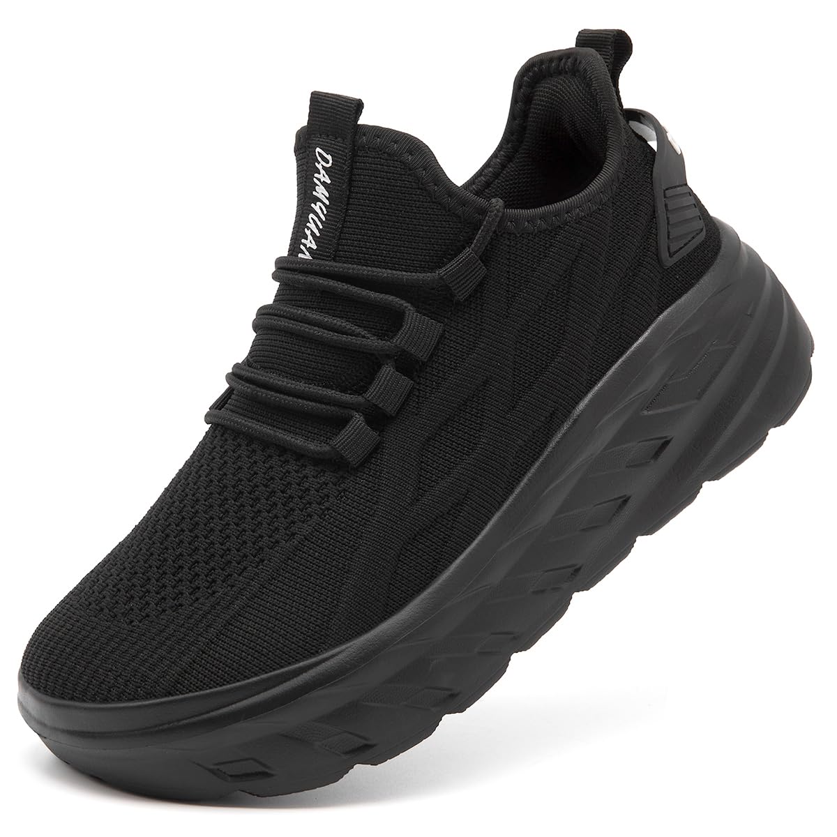 DLWKIPV Women's Thick Soled Walking Shoes Slip On Height Increasing Sneakers Wide Comfortable Lightweight Breathable Work Outside