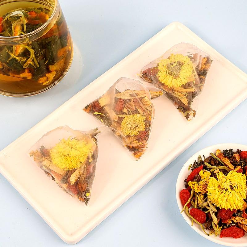 Goji Berry Chrysanthemum Herbal Tea – With Dandelion, Licorice & Orange Peel, Caffeine-Free, 15 Tea Bags - Image 3