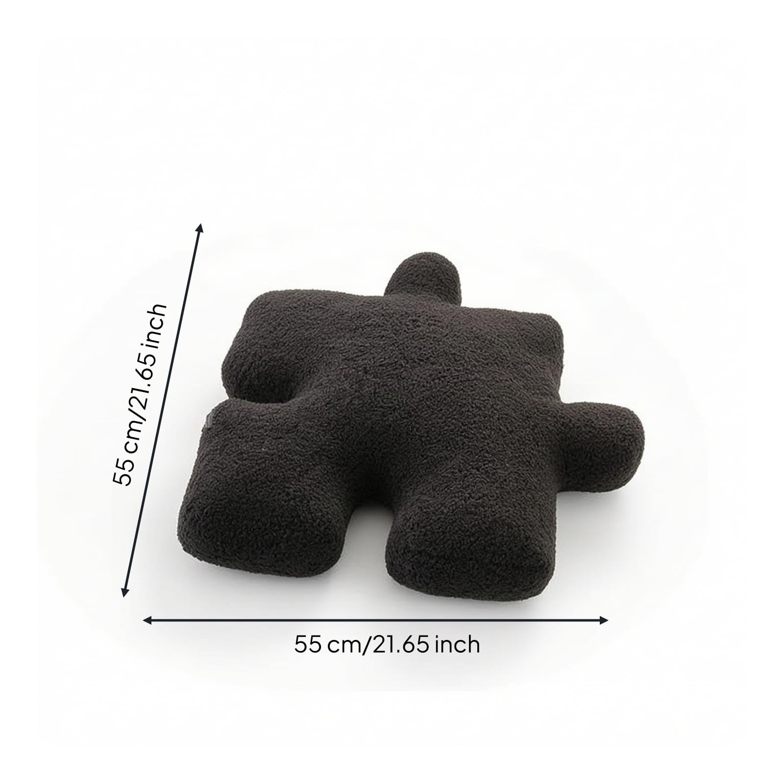 rockible Cojín con Forma Puzzle Morno Cojín Boucle Cómodo Almohada Piso con Forma Rompecabezas para Dormitorio, Negro