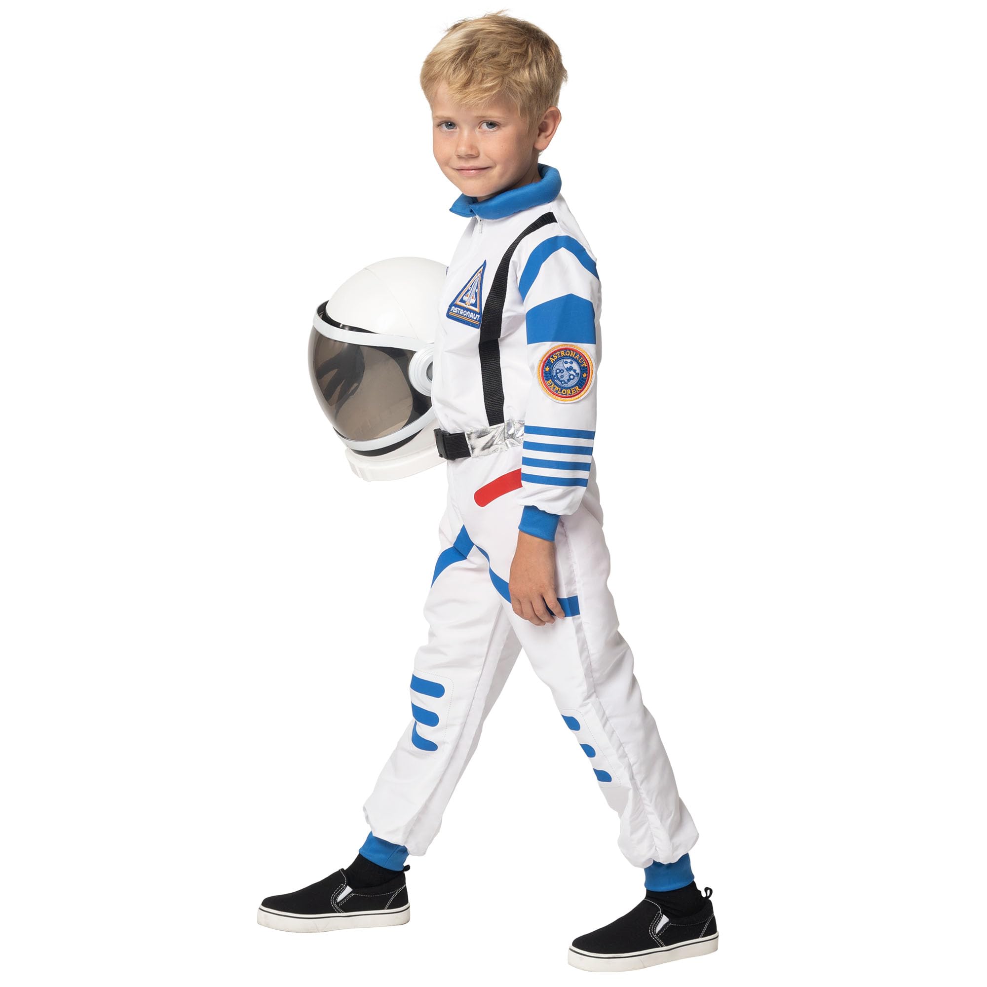 Spooktacular Creations Halloween Kind Unisex weiß Astronaut Kostüm, NASA Pilot Jumpsuit mit Helm
