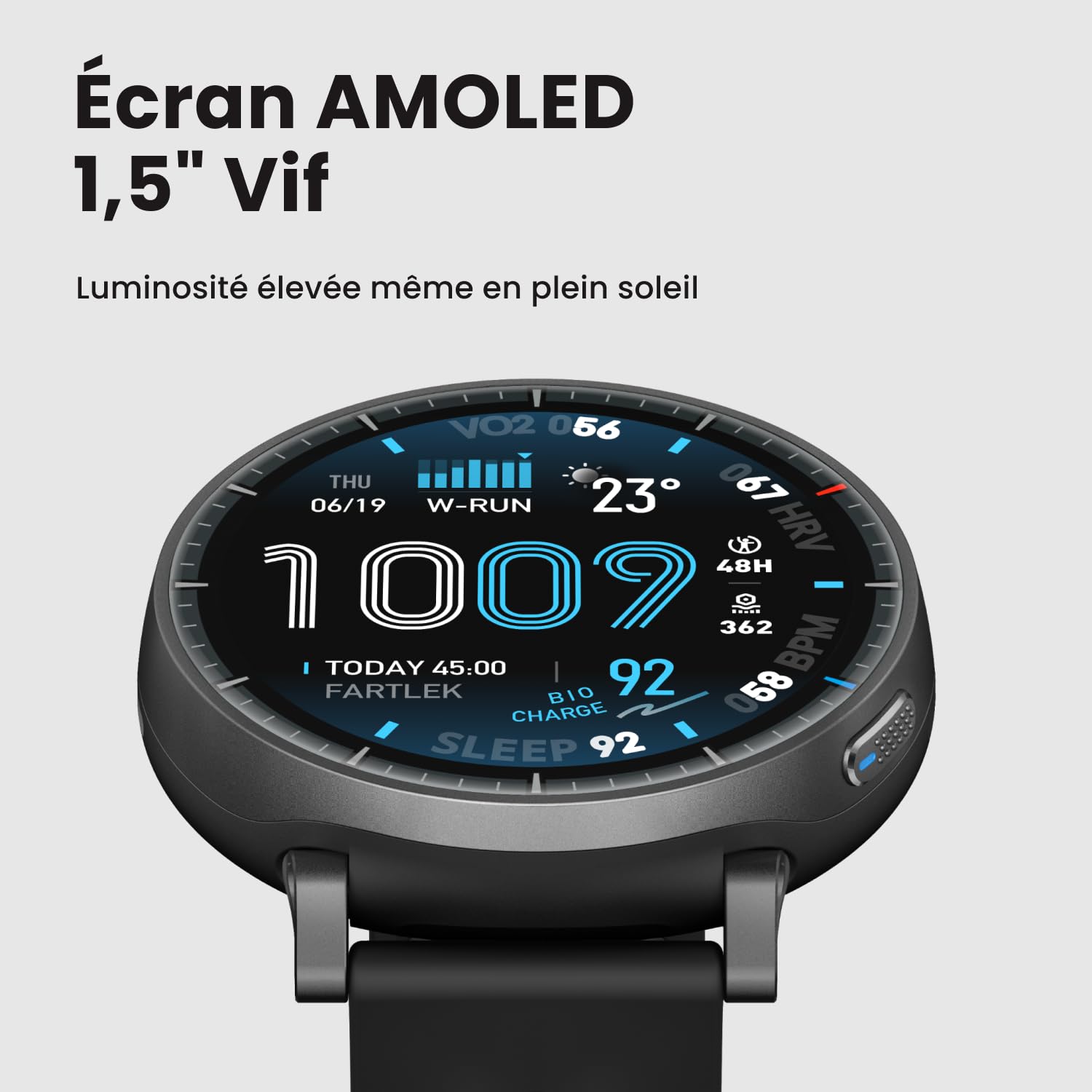 Amazfit Active Max Montre Connectée 48mm, Écran AMOLED 1,5", 25 Jours d'Autonomie, GPS, NFC, 4 Go Stockage