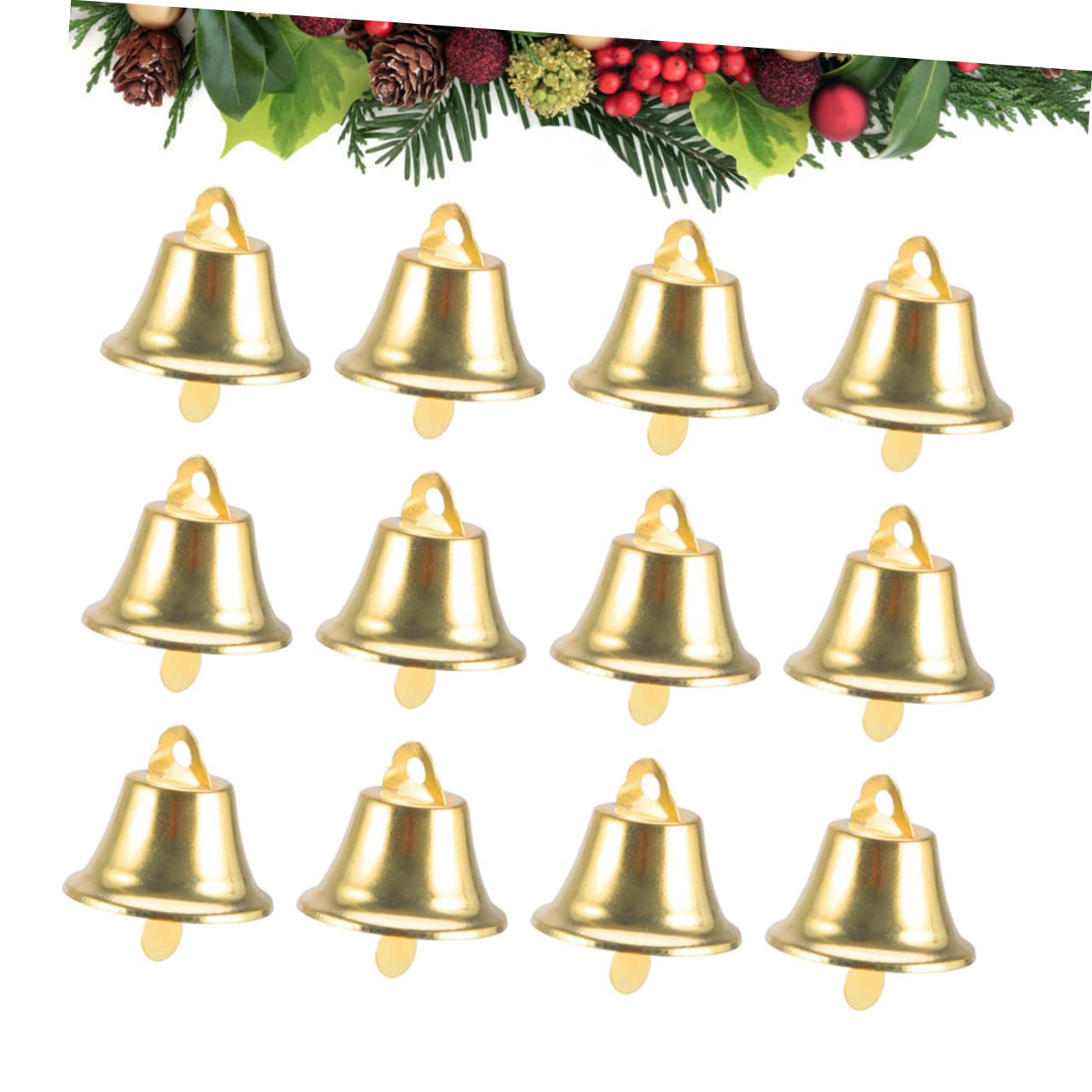 120 Mini Campanas Navideñas Doradas de Hierro para Adornos Creativos de Árbol de Navidad y Complementos Pequeños para Manualidades Infantiles
