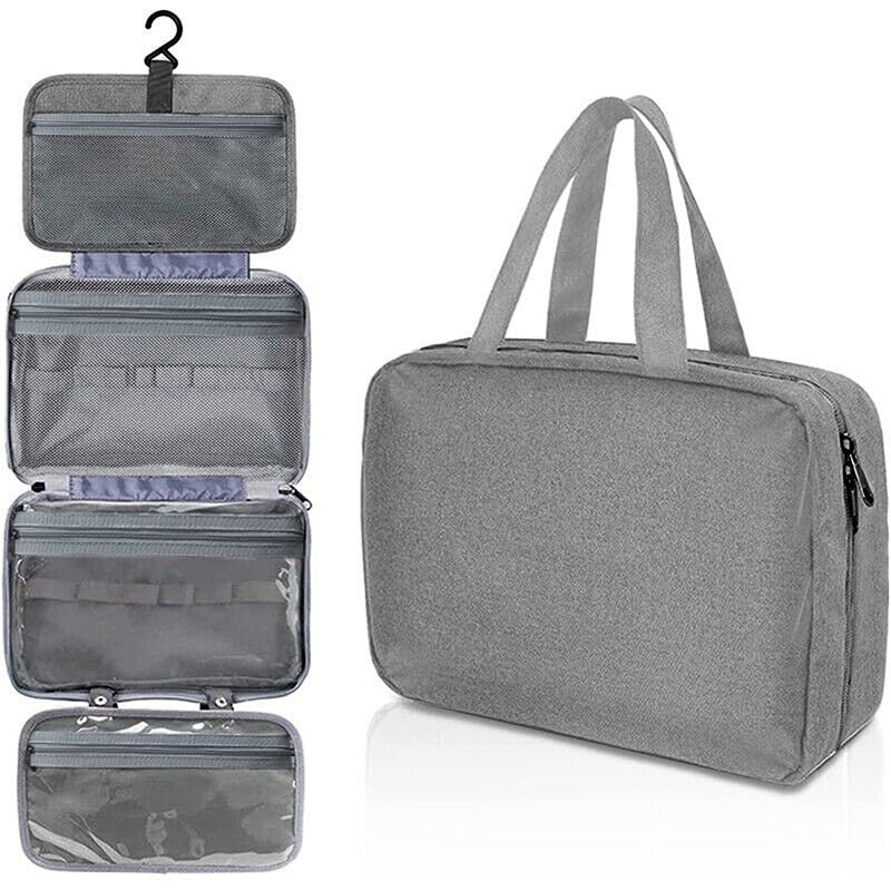 Borsa da Toilette da Viaggio, Borsa da Toilette da Appendere, Impermeabile, Contenitore per Cosmetici, Accessorio per Il Bagno, Asciugamano Umido e Asciutto Separato.