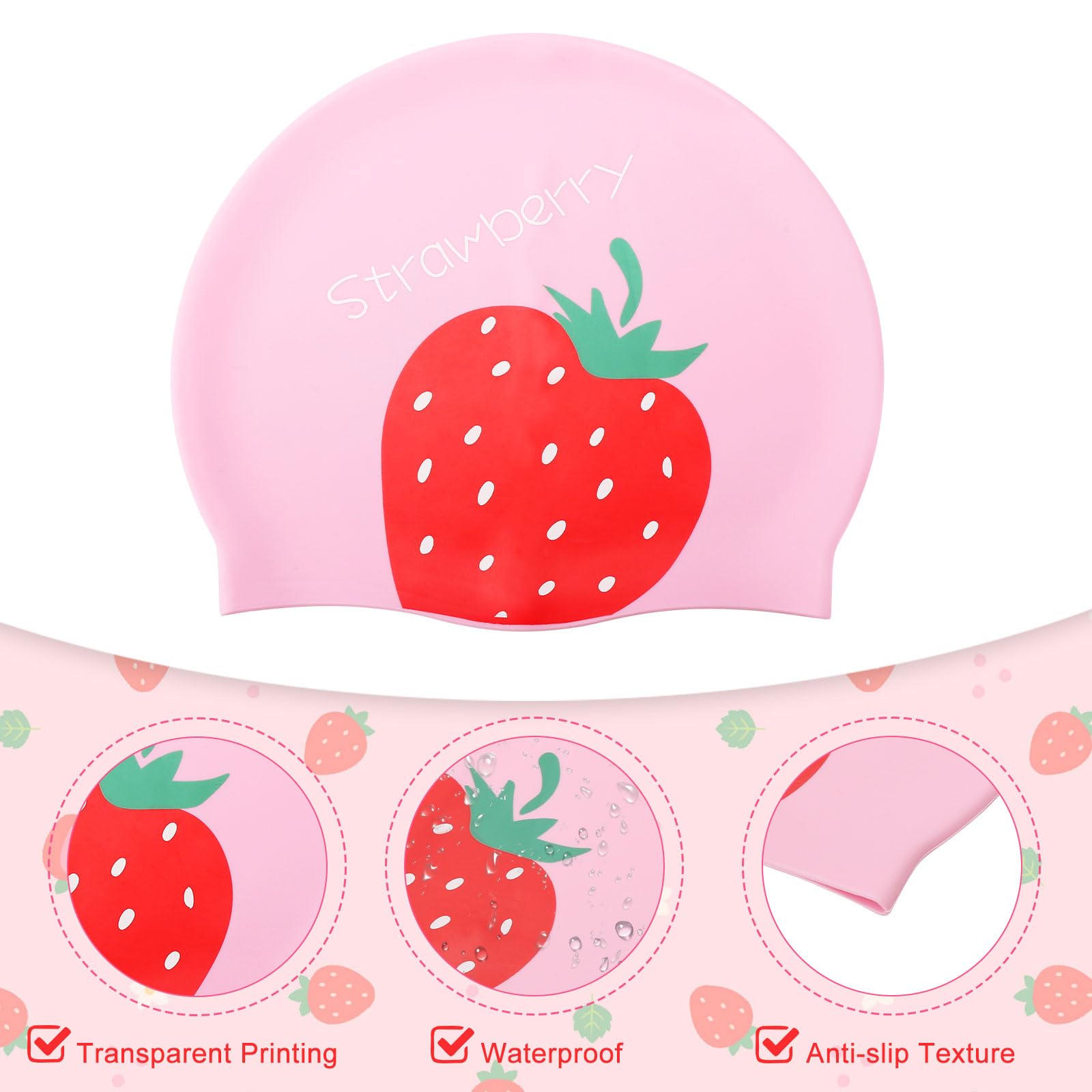 NHQZ Speed0 Badekappe Kinder - Süße Silikon Badekappe Mit Wal-Muster Für Schwimmbad & Strand