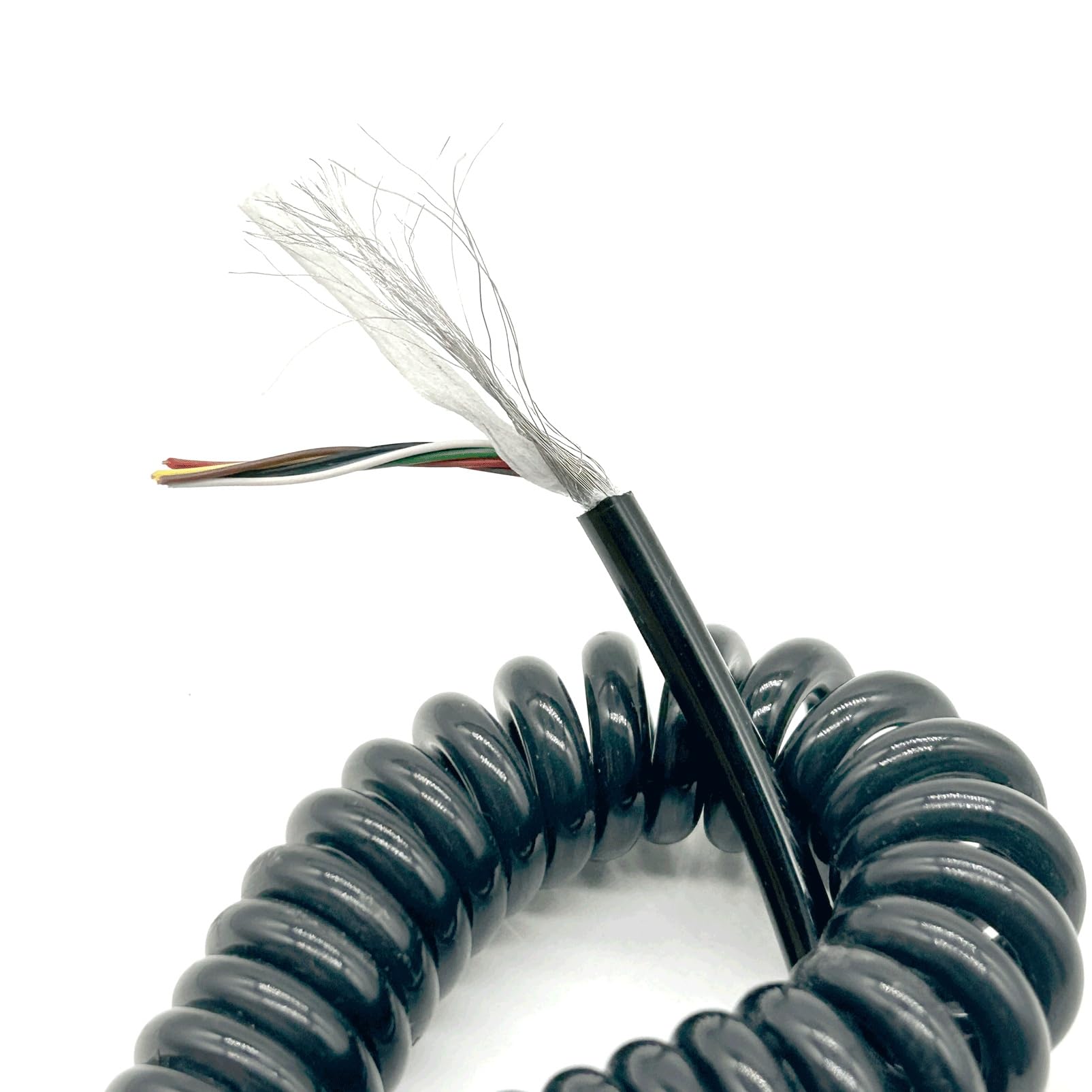 Cable para auricular de teléfono fijo Estiramiento telescópico espiral del cable de la base 26AWG escudo 19-25 primavera 1-15 metros(Stretch 14 meters)