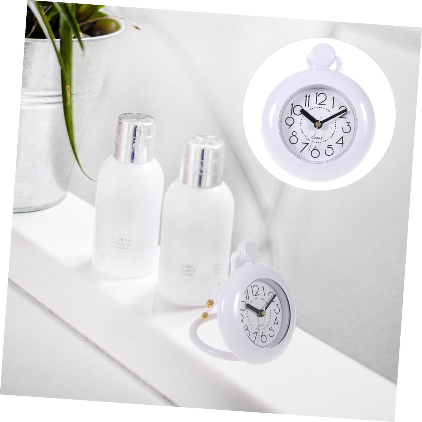 Waterproof Bathroom Wall Clock Wall Hanging Shower Clock Without Battery for Bathroom and Shower Use