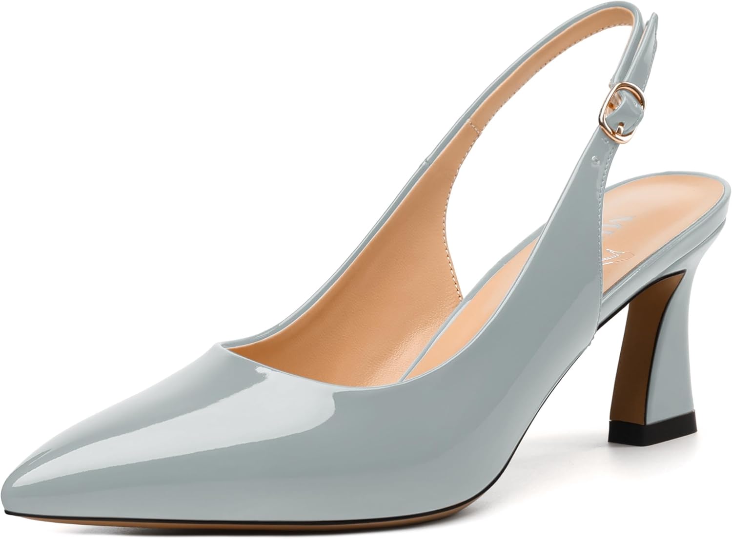 Women's Pumps Slingback Kitten Heels for Women Closed Pointed Toe Backless Pumps Wedding Party Dress Pumps Shoes