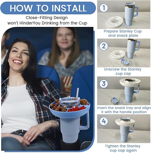 Miniatura 6 de Tazón de aperitivos para taza Stanley de 40 onzas, adecuado con vaso Stanley de 40 onzas con asa, accesorios reutilizables para tazas Stanley,