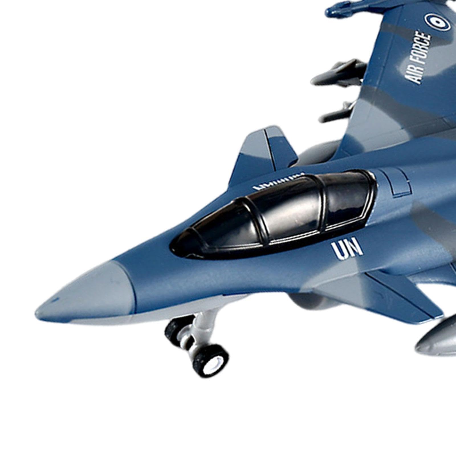 kowaku Aeroplano Tirare Indietro Giocattolo Jet da Combattimento Giocattolo, Regalo di Compleanno, Collezione Giocattolo Aereo Modello in Lega pressofusa, Blu