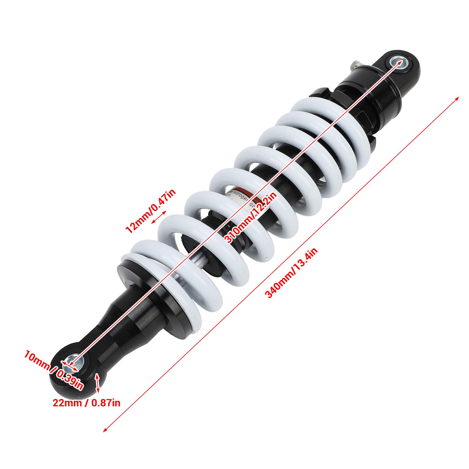 Generic Ammortizzatore Posteriore in Lega di Alluminio CNC Ad Alte Prestazioni da 310 Mm per Pit Bike ATV Go Kart, Parte di Ricambio Universale per Moto, 1 Pezzo
