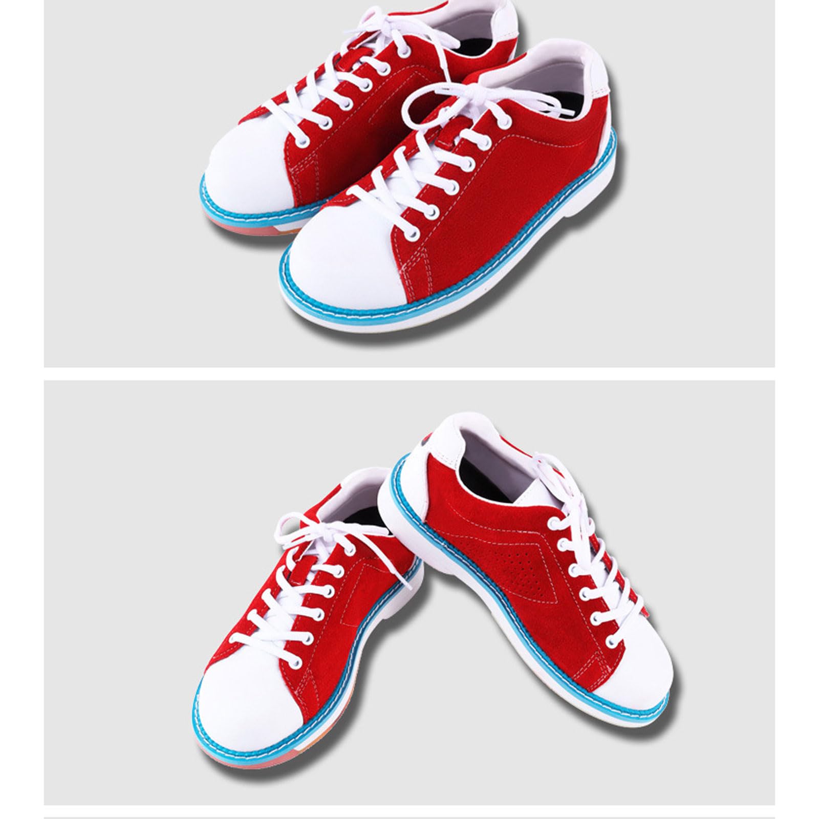 Bowlingschuhe Frauen,Damen bowling-schuhe,Anti-Rutsch Bowls Sneakers,Leichte Atmungsaktive Bowlingschuhe,Schnürung Mode Freizeit-Bowling-Trainingsschuhe,für Amateure und Gelegenheitsbegeisterte